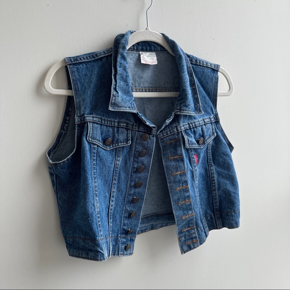 SOLD - vintage cropped denim vest - Picture 3 of 9